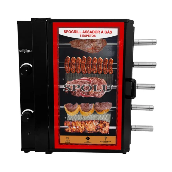 Assador a Gás 5 Espetos Rotativos Spolu Spl-600 Spogrill