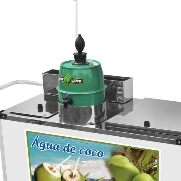 Carrinho de Água de Coco Cefaz Branco Rodas Pneumáticas e Guarda Sol Bl22p/gs - Imagem 2