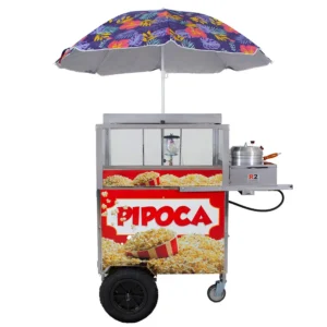 Carrinho de Pipoca Doce e Salgada R2 Com Pipoqueira e Lampião R0095