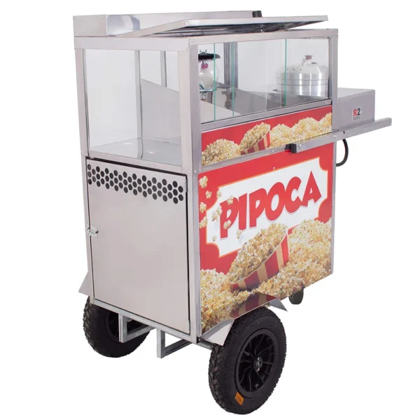 Carrinho de Pipoca Doce e Salgada R2 Com Pipoqueira e Lampião R0095 - Imagem 3