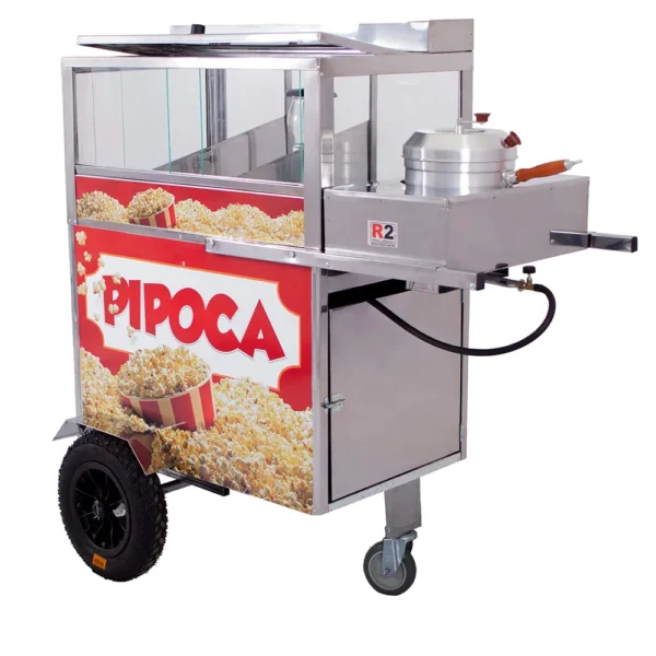 Carrinho de Pipoca Doce e Salgada R2 Com Pipoqueira e Lampião R0095 - Imagem 4