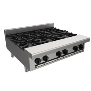Fogão Industrial 6 Bocas de Mesa Venâncio Professional a Gás R36'' Platib Baixa R36ct-36b-pb