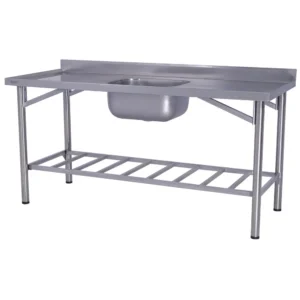 Pia Industrial Benfati Inox 304 120x70cm Paneleiro Gradeado Com 1 Cuba 610gr